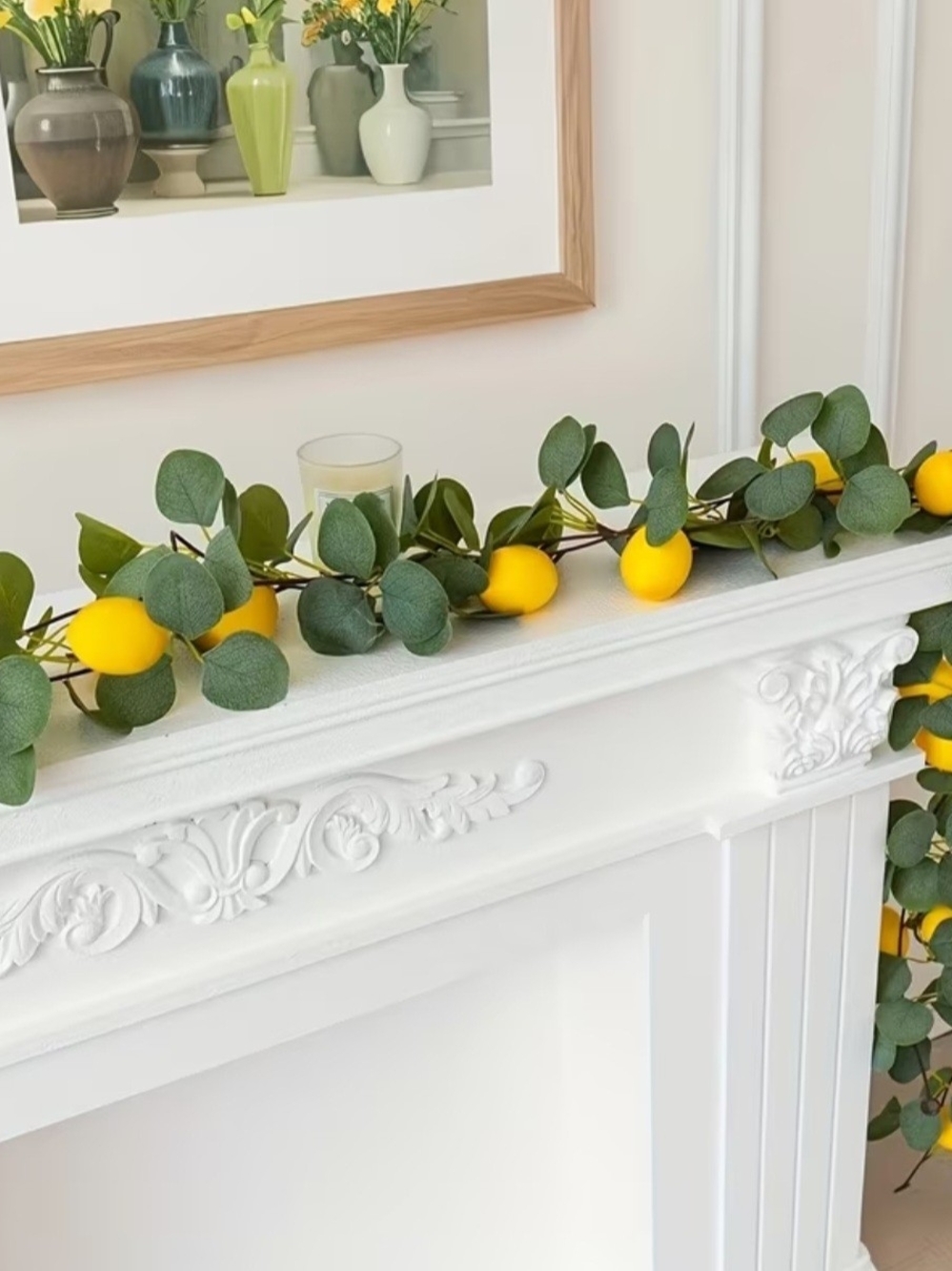 Yellow Lemon & Eucalyptus Garland - Home Holiday Décor